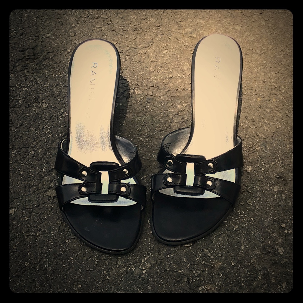 RAMPAGE BALYNDA WOMEN'S BLACK SANDALS OPEN TOE
